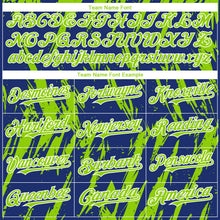Загрузить изображение в средство просмотра галереи, Custom Royal Neon Green-White 3D Pattern Design Splatter Torn Sharp Brush Stroke Authentic Baseball Jersey