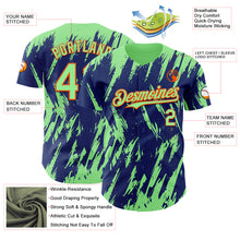 Charger l'image dans la galerie, Custom Royal Pea Green-Orange 3D Pattern Design Splatter Torn Sharp Brush Stroke Authentic Baseball Jersey
