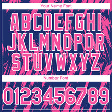 Laden Sie das Bild in den Galerie-Viewer, Custom Royal Pink-White 3D Pattern Design Splatter Torn Sharp Brush Stroke Authentic Baseball Jersey