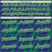 Load image into Gallery viewer, Custom Royal Kelly Green-Cream 3D Pattern Design Splatter Torn Sharp Brush Stroke Authentic Baseball Jersey