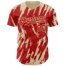 Charger l'image dans la galerie, Custom Red Cream 3D Pattern Design Splatter Torn Sharp Brush Stroke Authentic Baseball Jersey