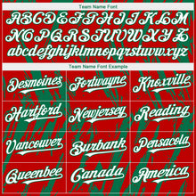 Laden Sie das Bild in den Galerie-Viewer, Custom Red White-Kelly Green 3D Pattern Design Splatter Torn Sharp Brush Stroke Authentic Baseball Jersey