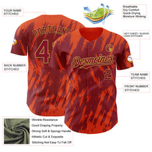 Load image into Gallery viewer, Custom Crimson Old Gold-Orange 3D Pattern Design Splatter Torn Sharp Brush Stroke Authentic Baseball Jersey