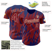 Load image into Gallery viewer, Custom Crimson Cream-Royal 3D Pattern Design Splatter Torn Sharp Brush Stroke Authentic Baseball Jersey