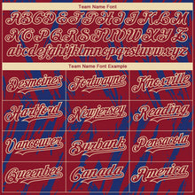 Load image into Gallery viewer, Custom Crimson Cream-Royal 3D Pattern Design Splatter Torn Sharp Brush Stroke Authentic Baseball Jersey