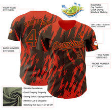 Charger l'image dans la galerie, Custom Brown Orange 3D Pattern Design Splatter Torn Sharp Brush Stroke Authentic Baseball Jersey