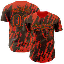 Charger l'image dans la galerie, Custom Brown Orange 3D Pattern Design Splatter Torn Sharp Brush Stroke Authentic Baseball Jersey
