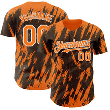 Загрузить изображение в средство просмотра галереи, Custom Brown Bay Orange-White 3D Pattern Design Splatter Torn Sharp Brush Stroke Authentic Baseball Jersey