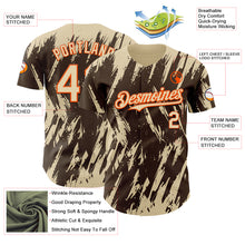 Charger l'image dans la galerie, Custom Brown Cream-Orange 3D Pattern Design Splatter Torn Sharp Brush Stroke Authentic Baseball Jersey