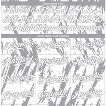 Load image into Gallery viewer, Custom White Gray 3D Pattern Design Splatter Torn Sharp Brush Stroke Authentic Baseball Jersey