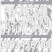 Load image into Gallery viewer, Custom White Gray 3D Pattern Design Splatter Torn Sharp Brush Stroke Authentic Baseball Jersey
