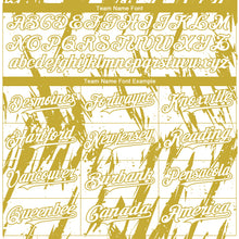 Load image into Gallery viewer, Custom White Old Gold 3D Pattern Design Splatter Torn Sharp Brush Stroke Authentic Baseball Jersey