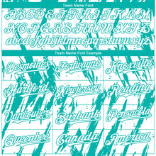 Загрузить изображение в средство просмотра галереи, Custom White Aqua 3D Pattern Design Splatter Torn Sharp Brush Stroke Authentic Baseball Jersey