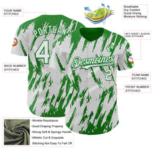 Load image into Gallery viewer, Custom White Grass Green 3D Pattern Design Splatter Torn Sharp Brush Stroke Authentic Baseball Jersey