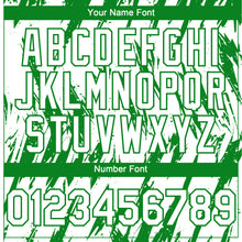 Load image into Gallery viewer, Custom White Grass Green 3D Pattern Design Splatter Torn Sharp Brush Stroke Authentic Baseball Jersey