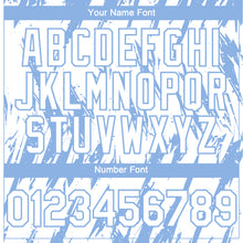 Load image into Gallery viewer, Custom White Light Blue 3D Pattern Design Splatter Torn Sharp Brush Stroke Authentic Baseball Jersey