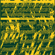 Load image into Gallery viewer, Custom Green Yellow 3D Pattern Design Splatter Torn Sharp Brush Stroke Authentic Baseball Jersey