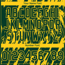 Load image into Gallery viewer, Custom Green Yellow 3D Pattern Design Splatter Torn Sharp Brush Stroke Authentic Baseball Jersey
