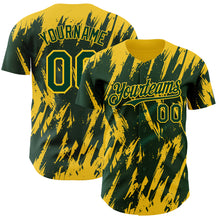 Load image into Gallery viewer, Custom Green Yellow 3D Pattern Design Splatter Torn Sharp Brush Stroke Authentic Baseball Jersey