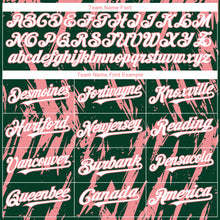 Load image into Gallery viewer, Custom Green White-Medium Pink 3D Pattern Design Splatter Torn Sharp Brush Stroke Authentic Baseball Jersey