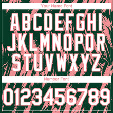Load image into Gallery viewer, Custom Green White-Medium Pink 3D Pattern Design Splatter Torn Sharp Brush Stroke Authentic Baseball Jersey