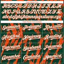 Load image into Gallery viewer, Custom Green White-Orange 3D Pattern Design Splatter Torn Sharp Brush Stroke Authentic Baseball Jersey