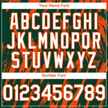 Load image into Gallery viewer, Custom Green White-Orange 3D Pattern Design Splatter Torn Sharp Brush Stroke Authentic Baseball Jersey