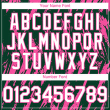 Charger l'image dans la galerie, Custom Green White-Pink 3D Pattern Design Splatter Torn Sharp Brush Stroke Authentic Baseball Jersey