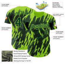 Laden Sie das Bild in den Galerie-Viewer, Custom Green Neon Green 3D Pattern Design Splatter Torn Sharp Brush Stroke Authentic Baseball Jersey