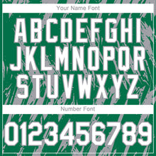 Load image into Gallery viewer, Custom Kelly Green White-Gray 3D Pattern Design Splatter Torn Sharp Brush Stroke Authentic Baseball Jersey