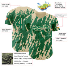 Load image into Gallery viewer, Custom Kelly Green Cream 3D Pattern Design Splatter Torn Sharp Brush Stroke Authentic Baseball Jersey