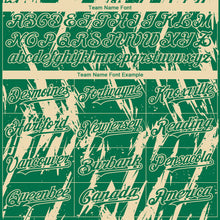 Load image into Gallery viewer, Custom Kelly Green Cream 3D Pattern Design Splatter Torn Sharp Brush Stroke Authentic Baseball Jersey