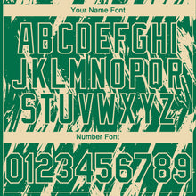 Load image into Gallery viewer, Custom Kelly Green Cream 3D Pattern Design Splatter Torn Sharp Brush Stroke Authentic Baseball Jersey