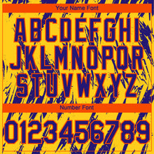 Charger l'image dans la galerie, Custom Yellow Dark Purple-Orange 3D Pattern Design Splatter Torn Sharp Brush Stroke Authentic Baseball Jersey