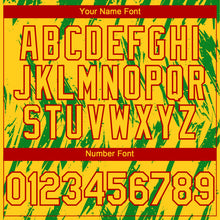 Load image into Gallery viewer, Custom Yellow Red-Grass Green 3D Pattern Design Splatter Torn Sharp Brush Stroke Authentic Baseball Jersey