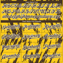 Laden Sie das Bild in den Galerie-Viewer, Custom Yellow Brown-White 3D Pattern Design Splatter Torn Sharp Brush Stroke Authentic Baseball Jersey