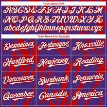 Загрузить изображение в средство просмотра галереи, Custom Purple White-Red 3D Pattern Design Splatter Torn Sharp Brush Stroke Authentic Baseball Jersey