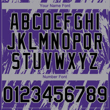 Laden Sie das Bild in den Galerie-Viewer, Custom Purple Gray 3D Pattern Design Splatter Torn Sharp Brush Stroke Authentic Baseball Jersey