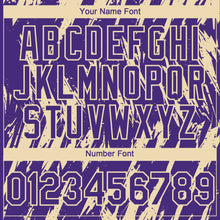 Load image into Gallery viewer, Custom Purple Cream 3D Pattern Design Splatter Torn Sharp Brush Stroke Authentic Baseball Jersey