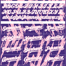 Load image into Gallery viewer, Custom Purple White-Light Pink 3D Pattern Design Splatter Torn Sharp Brush Stroke Authentic Baseball Jersey