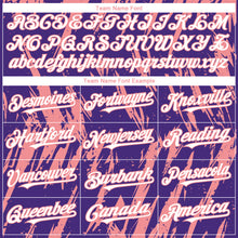 Load image into Gallery viewer, Custom Purple White-Medium Pink 3D Pattern Design Splatter Torn Sharp Brush Stroke Authentic Baseball Jersey