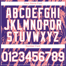 Load image into Gallery viewer, Custom Purple White-Medium Pink 3D Pattern Design Splatter Torn Sharp Brush Stroke Authentic Baseball Jersey