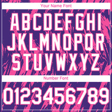 Laden Sie das Bild in den Galerie-Viewer, Custom Purple White-Pink 3D Pattern Design Splatter Torn Sharp Brush Stroke Authentic Baseball Jersey