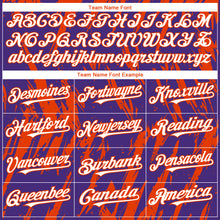 Laden Sie das Bild in den Galerie-Viewer, Custom Purple White-Orange 3D Pattern Design Splatter Torn Sharp Brush Stroke Authentic Baseball Jersey