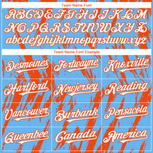 Загрузить изображение в средство просмотра галереи, Custom Sky Blue White-Orange 3D Pattern Design Splatter Torn Sharp Brush Stroke Authentic Baseball Jersey