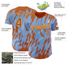 Load image into Gallery viewer, Custom Light Blue Bay Orange-Cream 3D Pattern Design Splatter Torn Sharp Brush Stroke Authentic Baseball Jersey