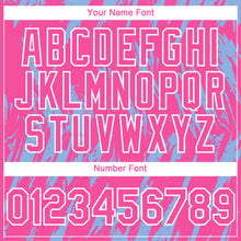 Charger l'image dans la galerie, Custom Pink White-Light Blue 3D Pattern Design Splatter Torn Sharp Brush Stroke Authentic Baseball Jersey