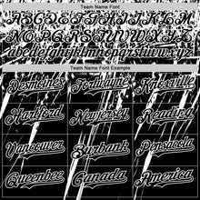 Load image into Gallery viewer, Custom Black White Distressed Scratch Brush Stroke Authentic Baseball Jersey