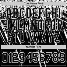 Load image into Gallery viewer, Custom Black White Distressed Scratch Brush Stroke Authentic Baseball Jersey