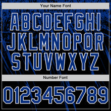 Load image into Gallery viewer, Custom Black Royal-White Distressed Scratch Brush Stroke Authentic Baseball Jersey